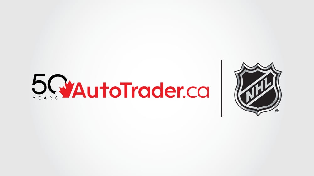 A photo of the AutoTrader and NHL logos.